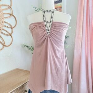 Y2K Halter Embellished Sequin Asymmetric Hem Going Out Fairy Top